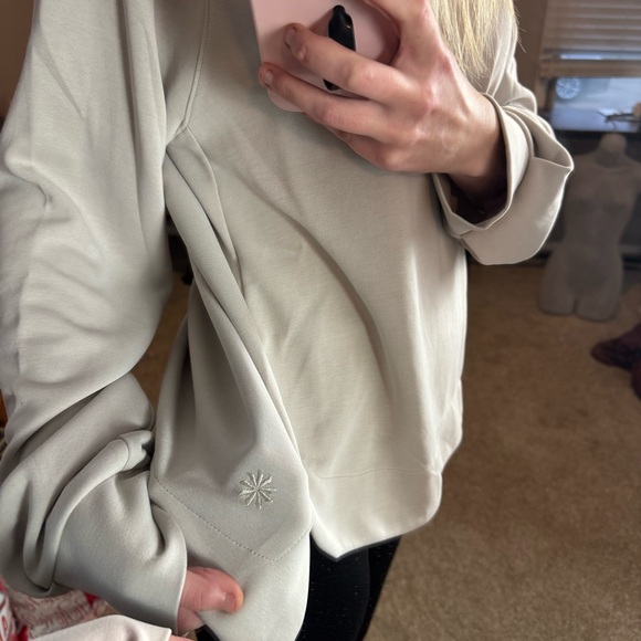 Athleta Cream Modal Pullover Sweatshirt Size Medium - Picture 7 of 9